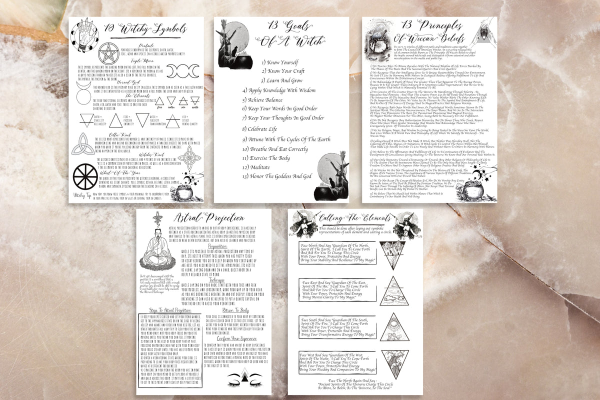 Printable Baby Witch Book Of Shadows Pages | Rituals | Elemental Magic ...