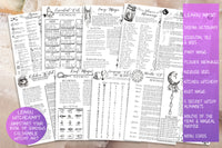 witchcraft printable grimoire pages set d
