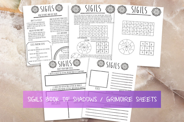 Sigils Book of Shadows Grimoire Pages Printable