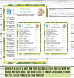 spring trivia party games printable or virtual game set