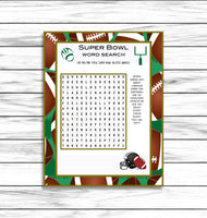 super bowl word search party game