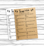 Twins Baby Shower Games Set, Twins Trivia, Celebrity Twins, Word Scramble, Printable Instant Download Games