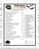 Halloween Vampire Quiz Costume Party, Horror Movie Game, Printable Or ...