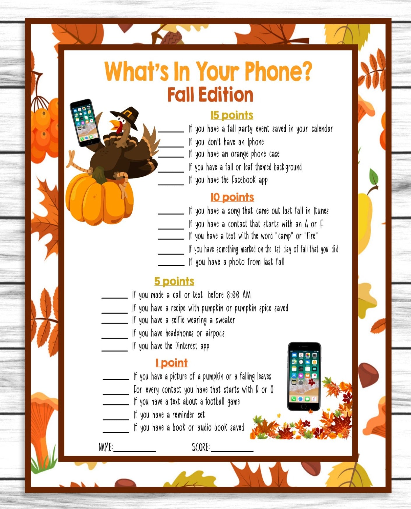 Fall Party Games – Enjoymyprintables for Free Printable Office Party Games