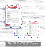 Memorial Day Word Scramble Game, Printable Kids Activity Sheet, Instant Download Party Game