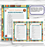 March Madness Word Scramble Party Game, College Basketball Game, Word Game, Puzzle Printable Or Virtual Game, Instant Download