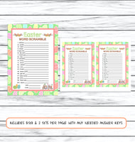 Easter Word Scramble Game, Printable or Virtual Party Game, Easter Kids Activity, Instant Download