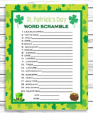 Saint Patricks Day Word Scramble,Word Game, St Patricks Day Party Game, Printable Or Virtual Games, Instant Download