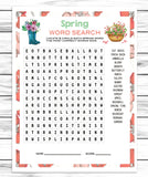 spring party printable or virtual word search game