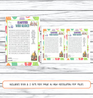 Easter Word Search, Fun Printable Or Virtual Easter Game, Word Find Activity, Instant Download